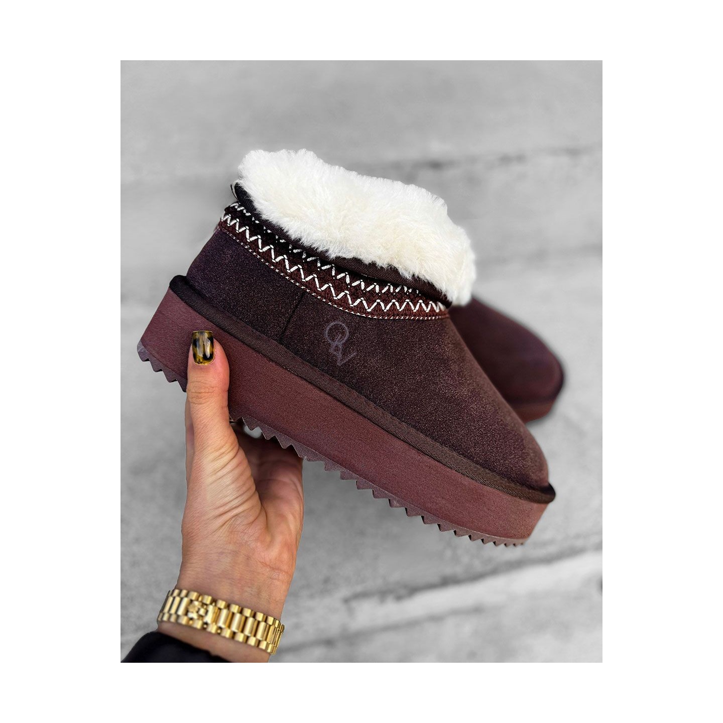 Buty śniegowce damskie OLAVOGA BAILA 2024 brąz - FashionPlace - 3