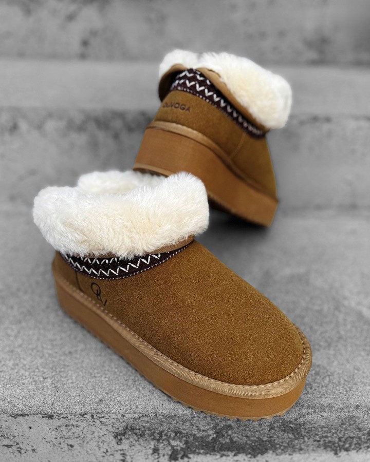 Buty śniegowce damskie OLAVOGA BAILA 2024 camel - FashionPlace - 1