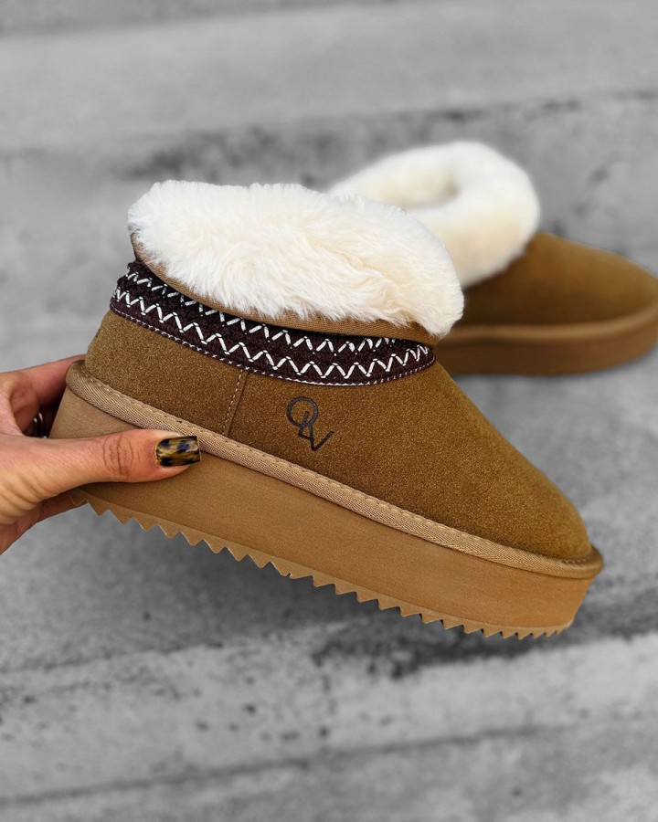 Buty śniegowce damskie OLAVOGA BAILA 2024 camel - FashionPlace - 2