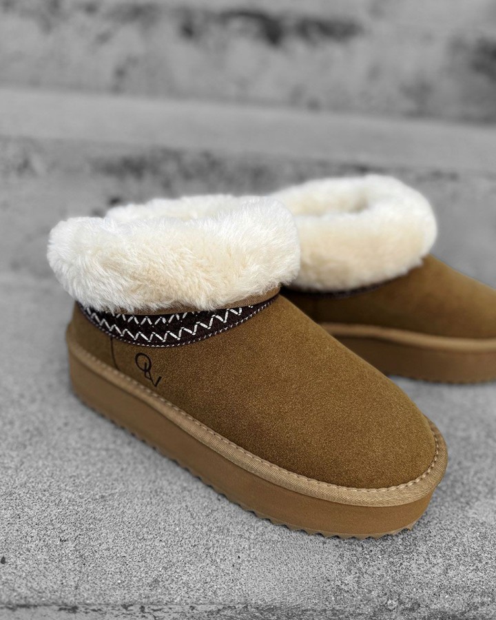 Buty śniegowce damskie OLAVOGA BAILA 2024 camel - FashionPlace - 3