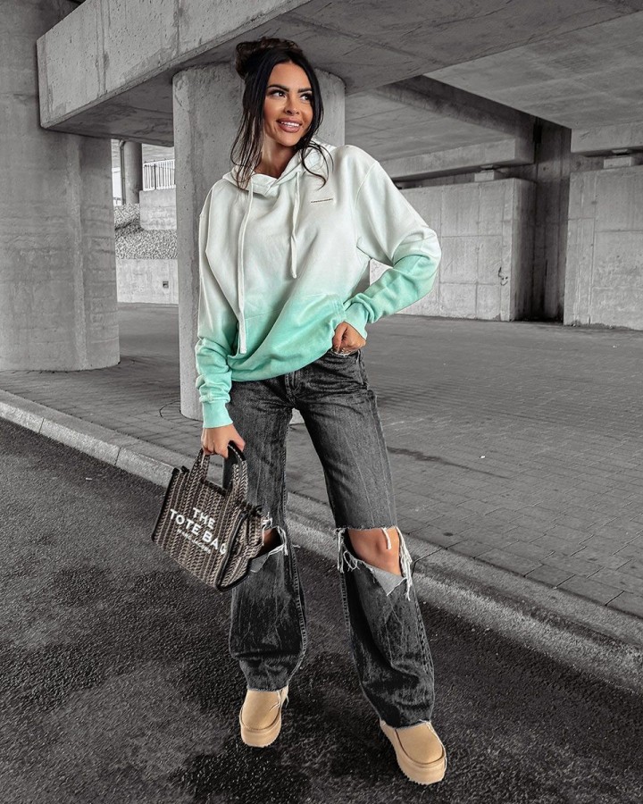 Bluza damska OLAVOGA FADE 2024 mięta - FashionPlace - 1
