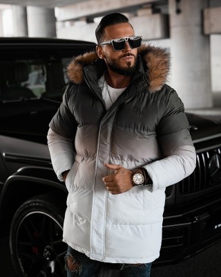 Kurtka męska OLAVOGA OMBRE 2024 khaki-ecu - FashionPlace - 1