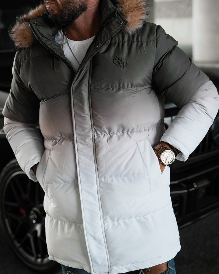 Kurtka męska OLAVOGA OMBRE 2024 khaki-ecu - FashionPlace - 3