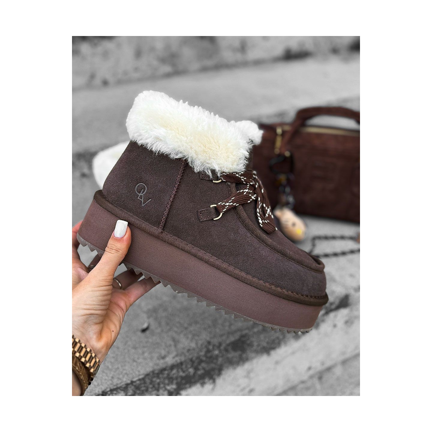 Buty damskie OLAVOGA VITTY 2024 brąz - FashionPlace - 3