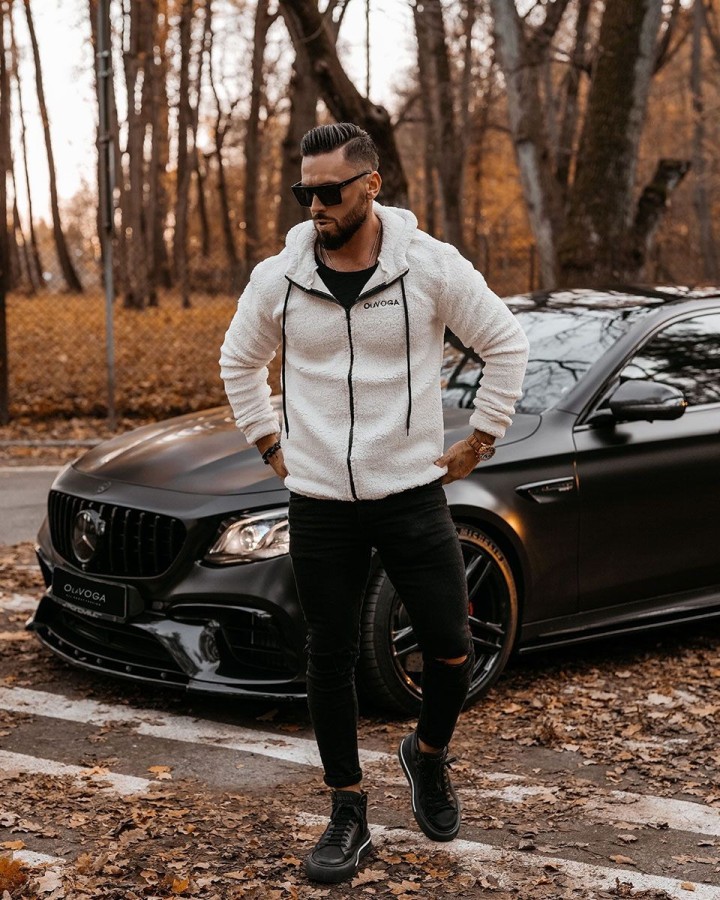 Bluza męska OLAVOGA DEROS 2024 ecru - FashionPlace - 1