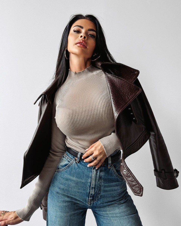 Sweter damski OLAVOGA KRISTIN 2024 beż - FashionPlace - 2