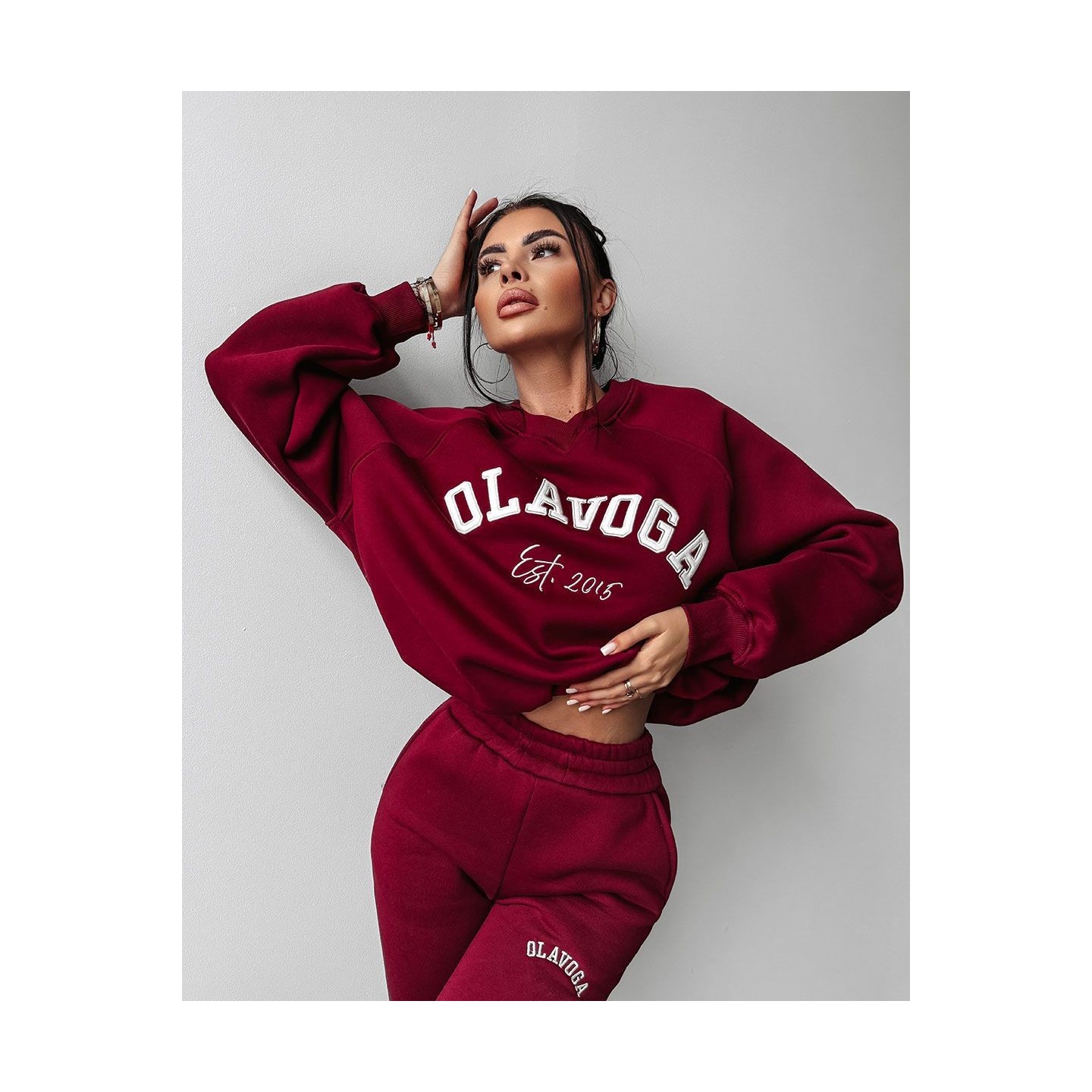 Komplet damski OLAVOGA ELITALI 2024 bordo - FashionPlace - 3