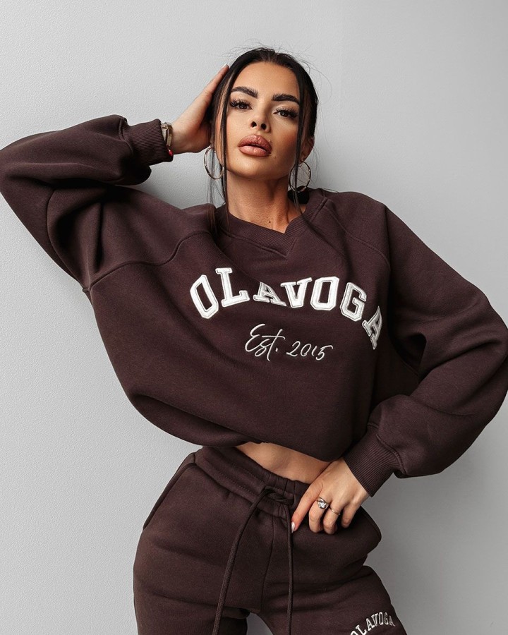 Komplet damski OLAVOGA ELITALI 2024 brąz - FashionPlace - 3