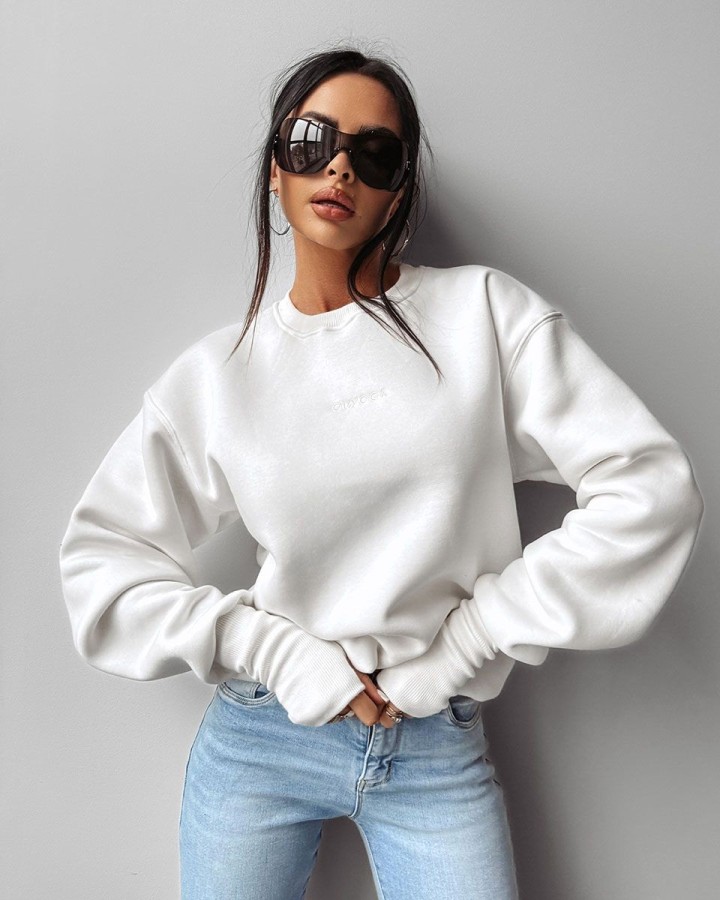 Bluza damska OLAVOGA CUTE 2024 ecru - FashionPlace - 1