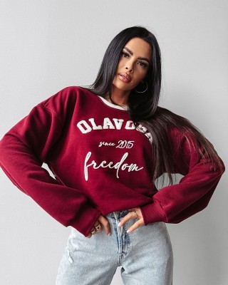 Bluza damska OLAVOGA COLLECTY 2024 bordo - FashionPlace - 1