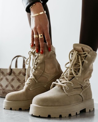 Buty damskie OLAVOGA HIKER 2025 beż - FashionPlace - 1