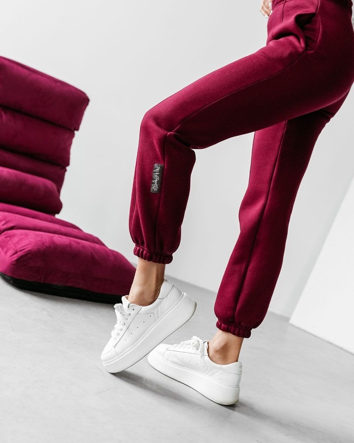 Spodnie damskie OLAVOGA TELO 2025 bordo - FashionPlace - 3