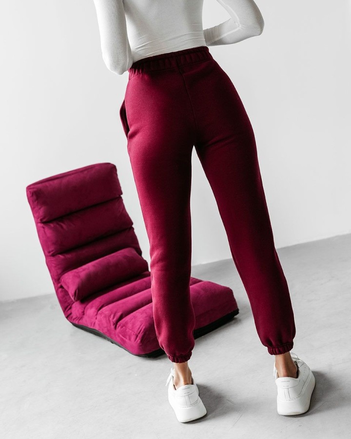 Spodnie damskie OLAVOGA TELO 2025 bordo - FashionPlace - 4