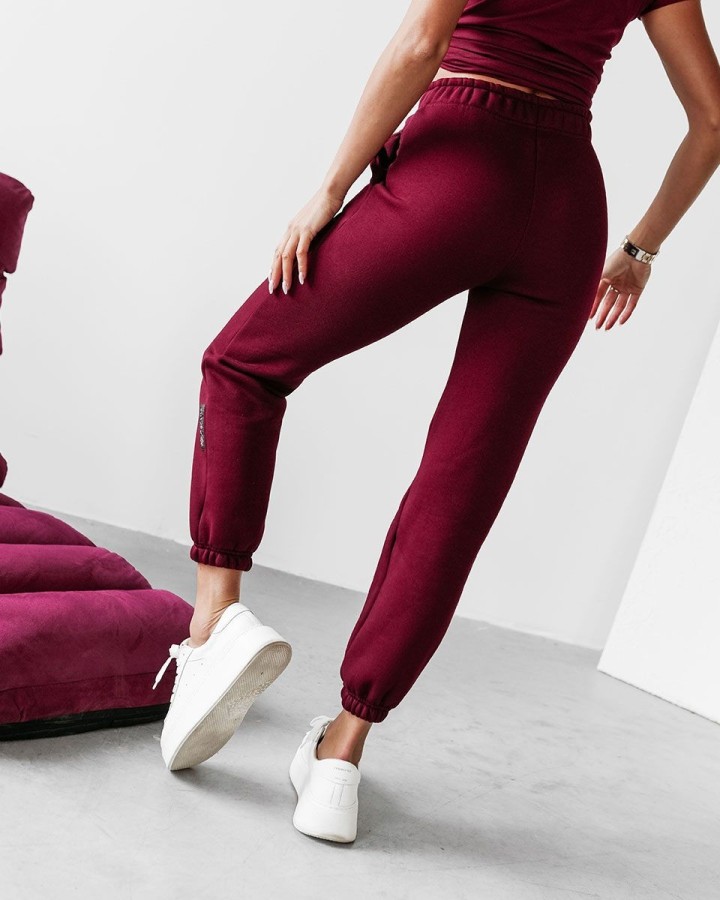 Spodnie damskie OLAVOGA TELO 2025 bordo - FashionPlace - 5