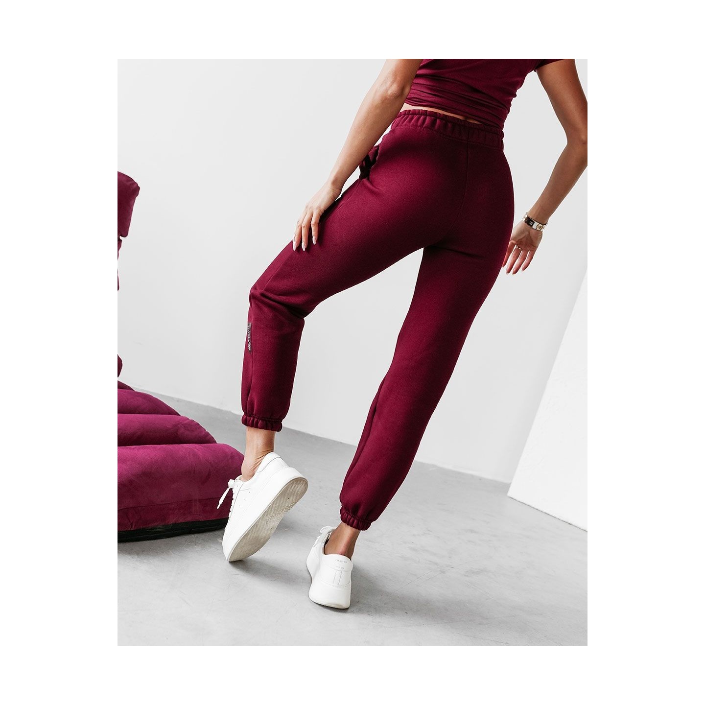 Spodnie damskie OLAVOGA TELO 2025 bordo - FashionPlace - 5