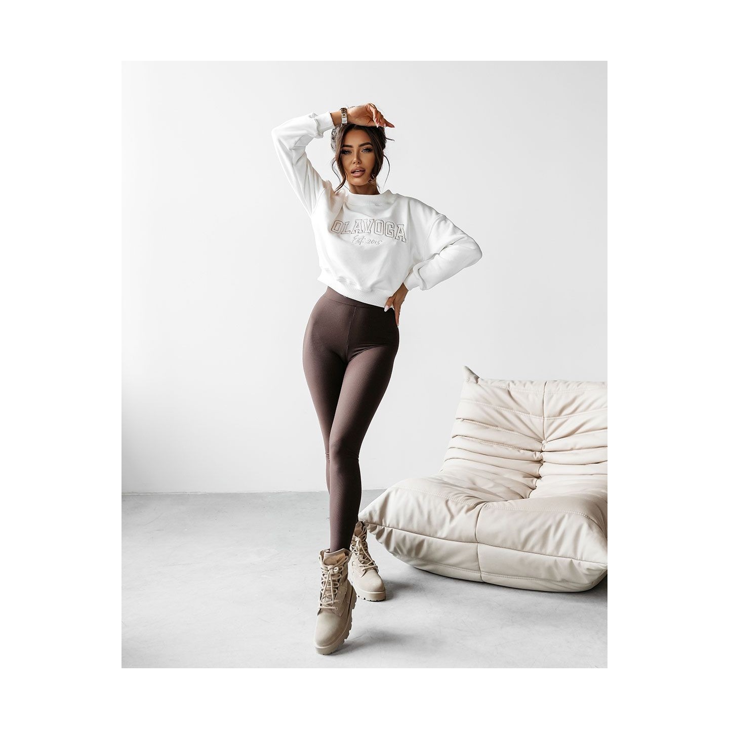 Legginsy OLAVOGA DOPET 2025 brąz - FashionPlace - 2