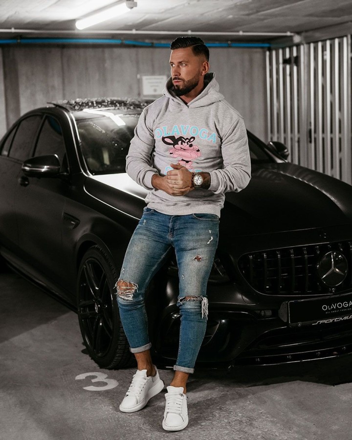 Bluza męska OLAVOGA FORME 2025 szara - FashionPlace - 1