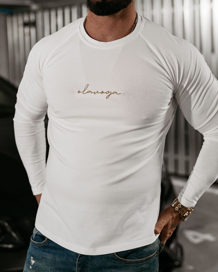 Longsleeve męski OLAVOGA MINIMALIST 2025 ecru - FashionPlace - 2