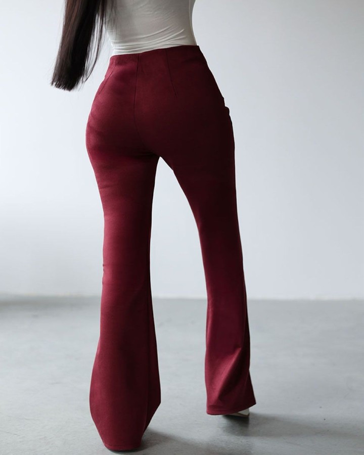 Spodnie damskie OLAVOGA ZENO 2025 bordo - FashionPlace - 2