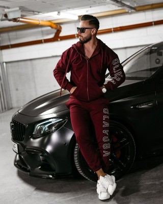 Komplet męski OLAVOGA UMRISS 2025 bordo - FashionPlace - 1