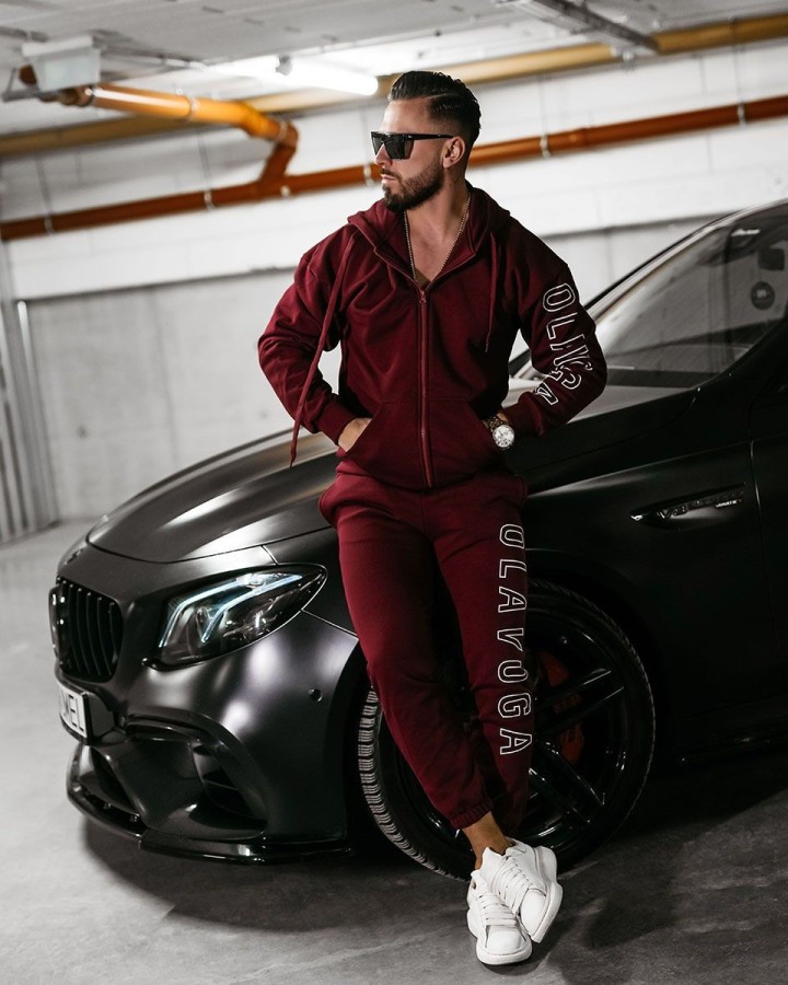 Komplet męski OLAVOGA UMRISS 2025 bordo - FashionPlace - 1