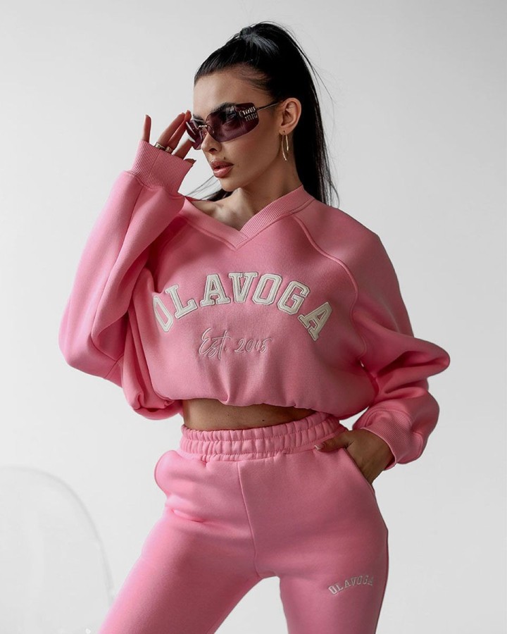 Komplet damski OLAVOGA ELIT 2025 pudrowy róż - FashionPlace - 3