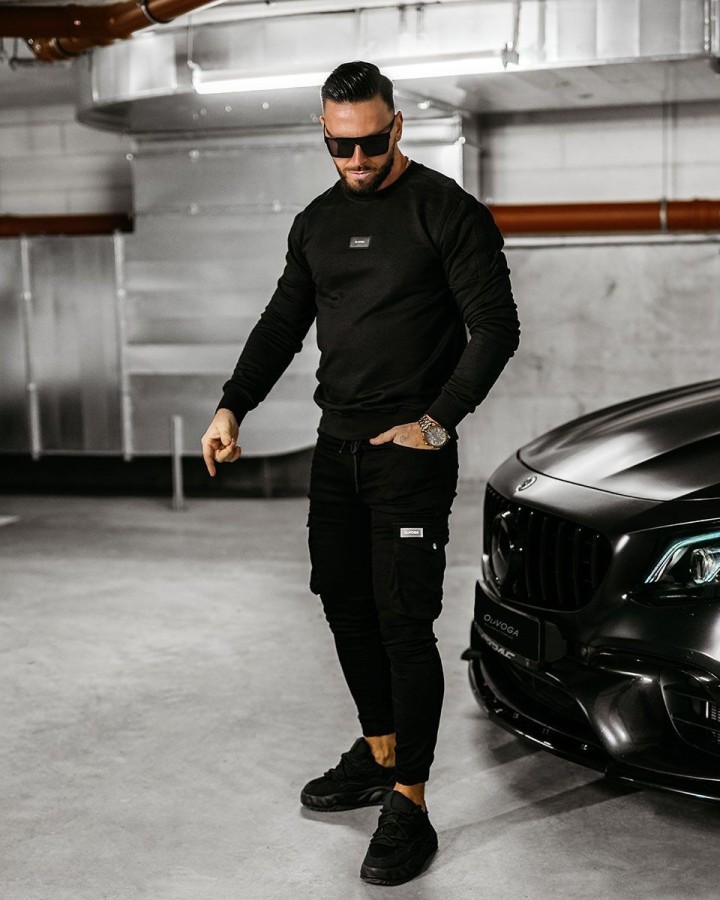 Bluza męska OLAVOGA NASTRI 2025 czerń - FashionPlace - 1