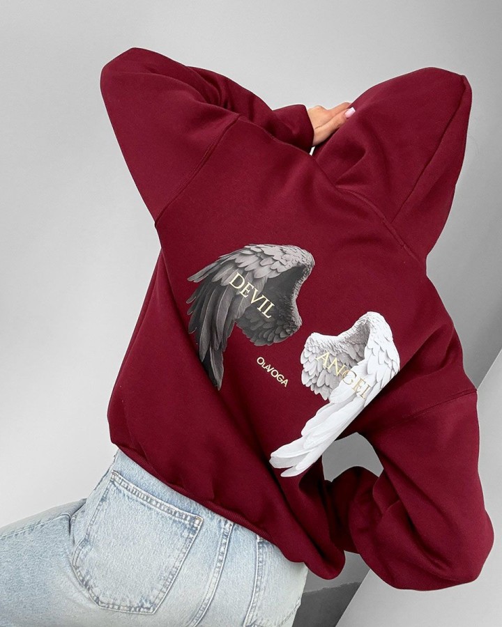 Bluza damska OLAVOGA WINX 2025 bordo - FashionPlace - 2