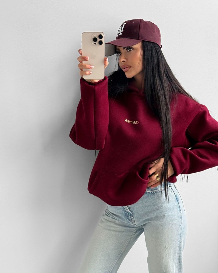 Bluza damska OLAVOGA WINX 2025 bordo - FashionPlace - 3