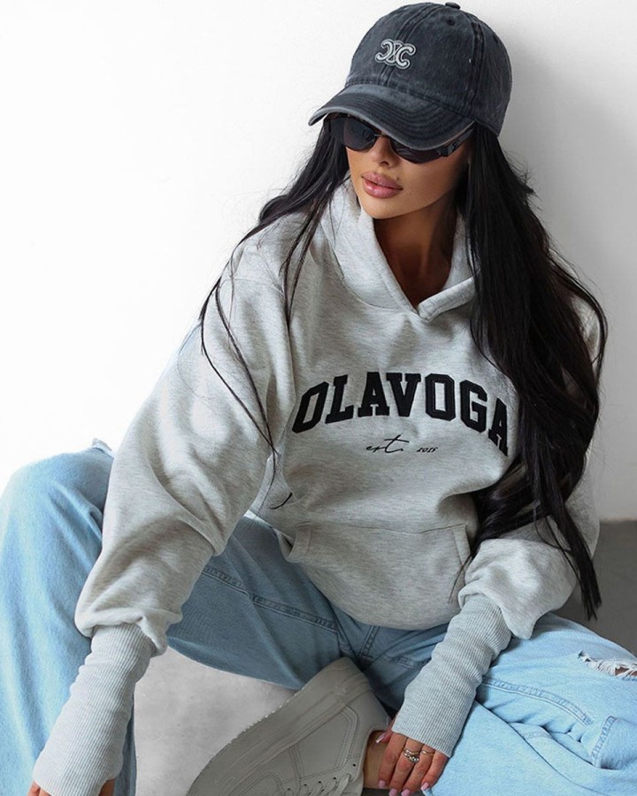 Bluza damska OLAVOGA TRODE 2025 szara - FashionPlace - 1