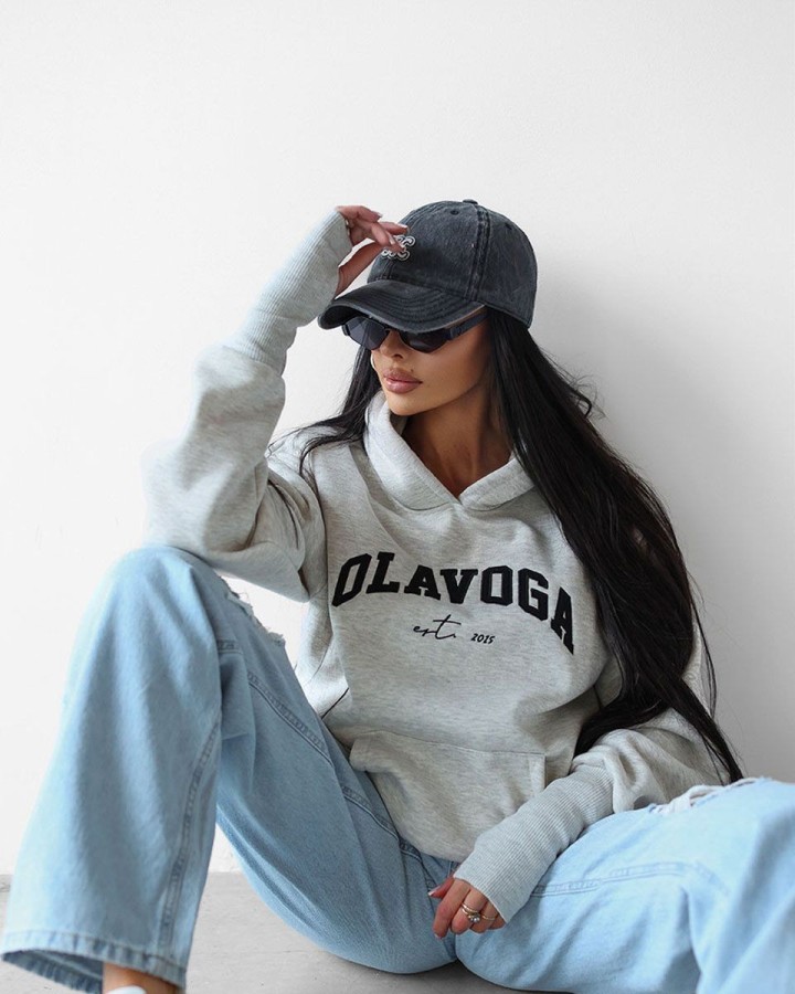 Bluza damska OLAVOGA TRODE 2025 szara - FashionPlace - 2