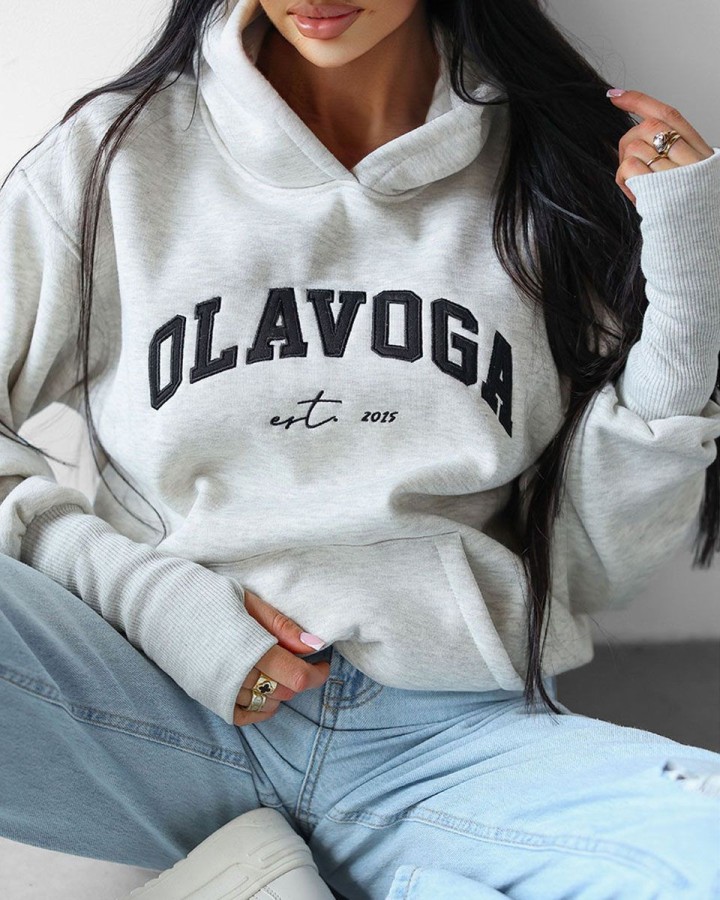 Bluza damska OLAVOGA TRODE 2025 szara - FashionPlace - 3