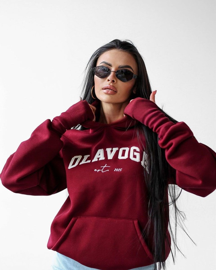 Bluza damska OLAVOGA TRODE 2025 bordo - FashionPlace - 2
