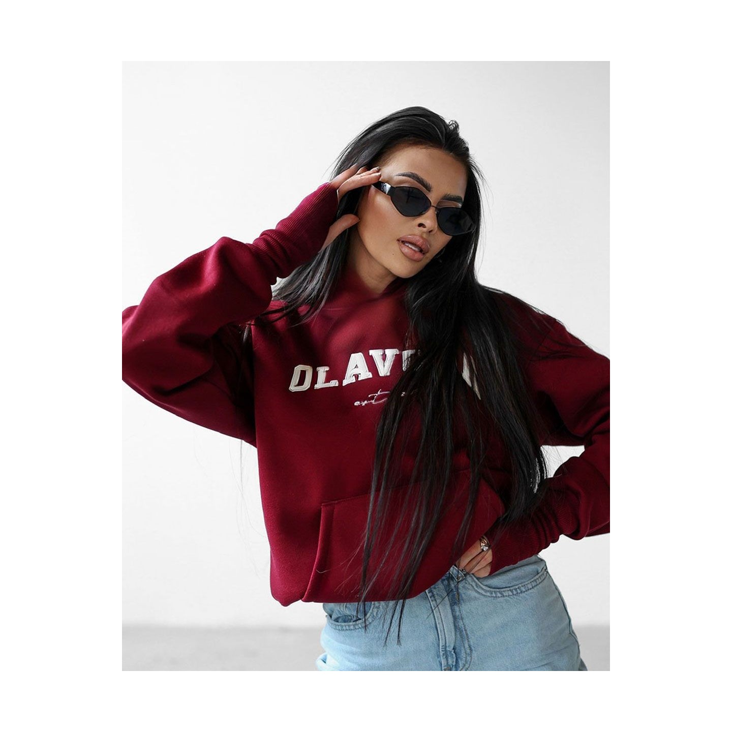 Bluza damska OLAVOGA TRODE 2025 bordo - FashionPlace - 3