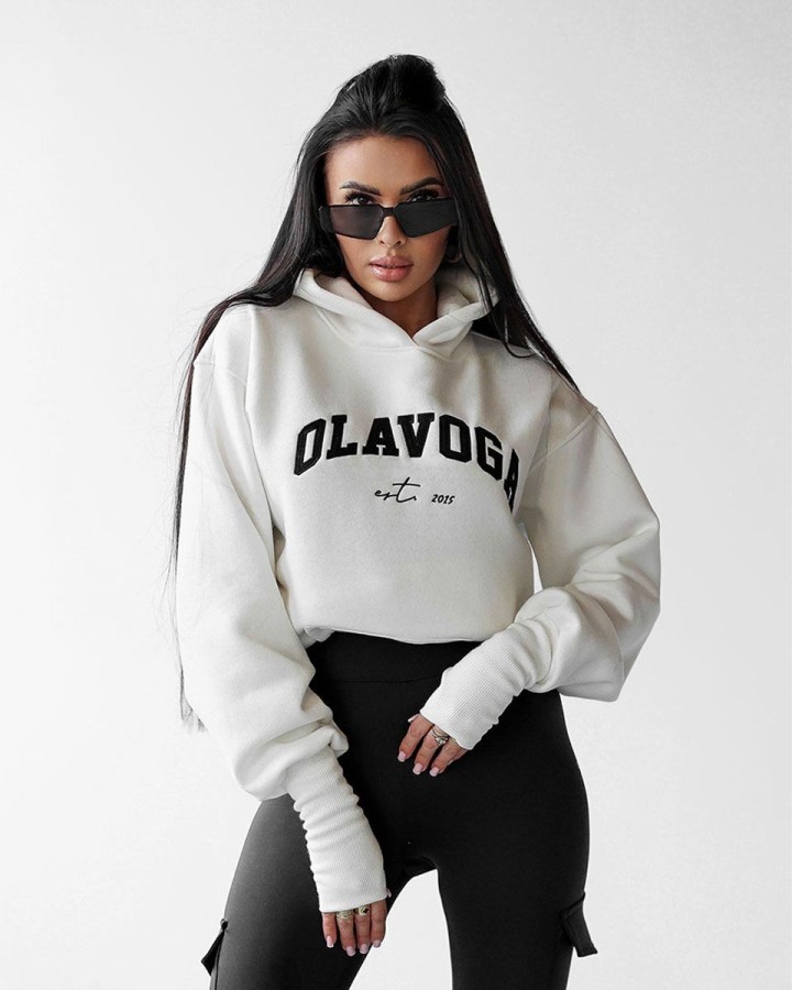 Bluza damska OLAVOGA TRODE 2025 ecru - FashionPlace - 3