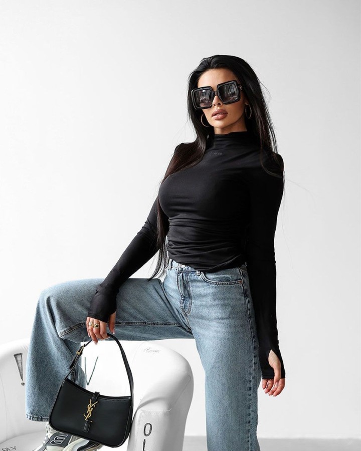 Bluzka damska OLAVOGA BESO 2025 czerń - FashionPlace - 2