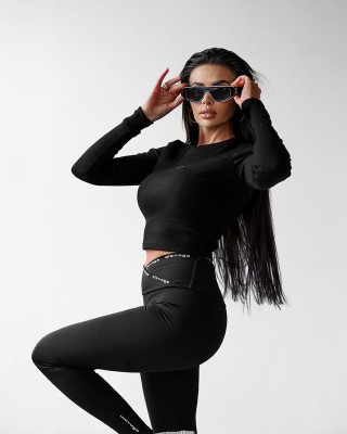 Bluzka damska OLAVOGA DAKE 2025 czerń - FashionPlace - 1