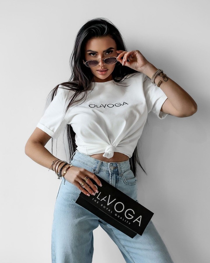 T-shirt damski OLAVOGA VIDA 2025 ecru - FashionPlace - 2