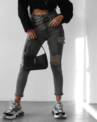 Spodnie jeansowe damskie OLAVOGA LUNA 2025 szare - FashionPlace - 1