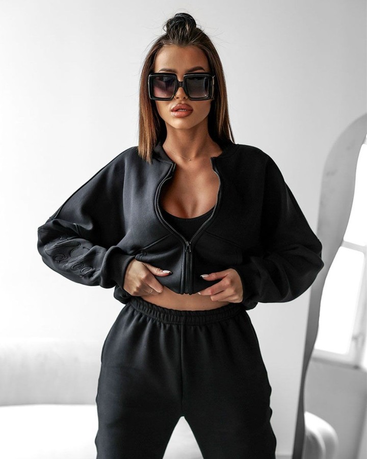 Bluza damska OLAVOGA ZORVI 2025 czerń - FashionPlace - 1