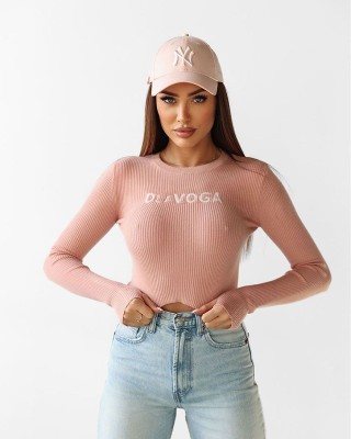 Sweter damski OLAVOGA JACQUELINE 2025 pudrowy róż - FashionPlace - 1