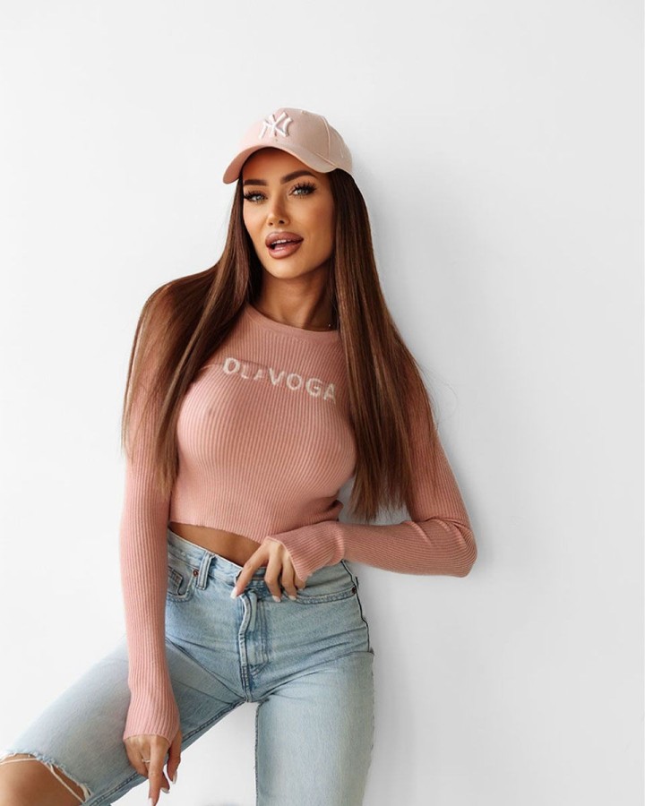 Sweter damski OLAVOGA JACQUELINE 2025 pudrowy róż - FashionPlace - 2