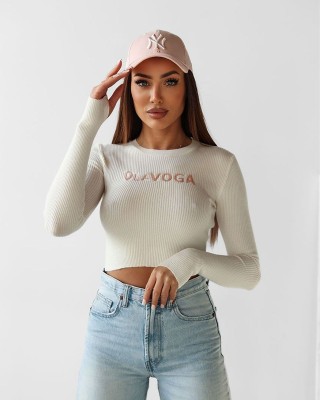 Sweter damski OLAVOGA JACQUELINE 2025 ecru - FashionPlace - 1