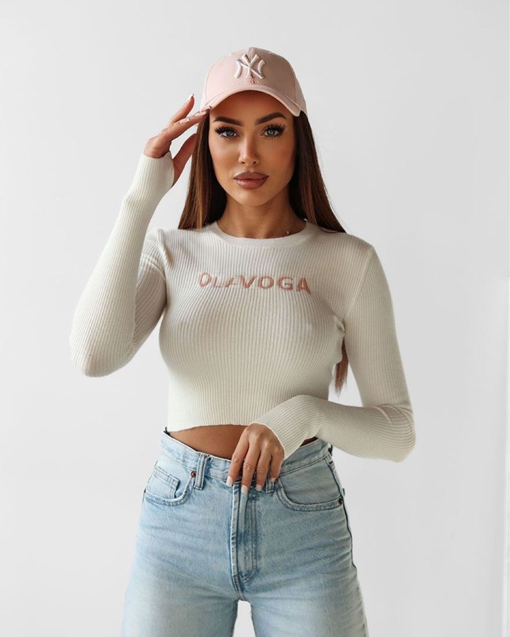Sweter damski OLAVOGA JACQUELINE 2025 ecru - FashionPlace - 1