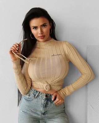 Sweter damski OLAVOGA PIPER 2025 beż - FashionPlace - 1