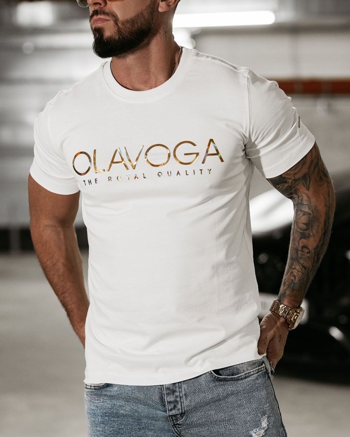 T-shirt męski OLAVOGA GLOW 2025 ecru - FashionPlace - 2