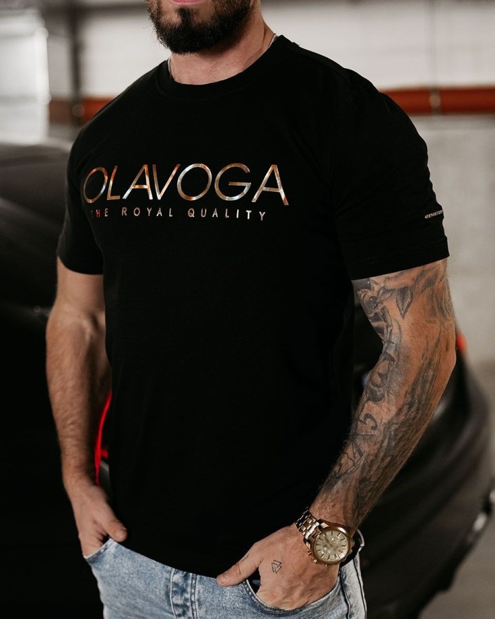 T-shirt męski OLAVOGA GLOW 2025 czerń - FashionPlace - 2