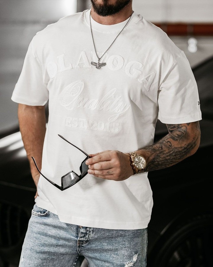 T-shirt męski OLAVOGA BALE 2025 ecru - FashionPlace - 2