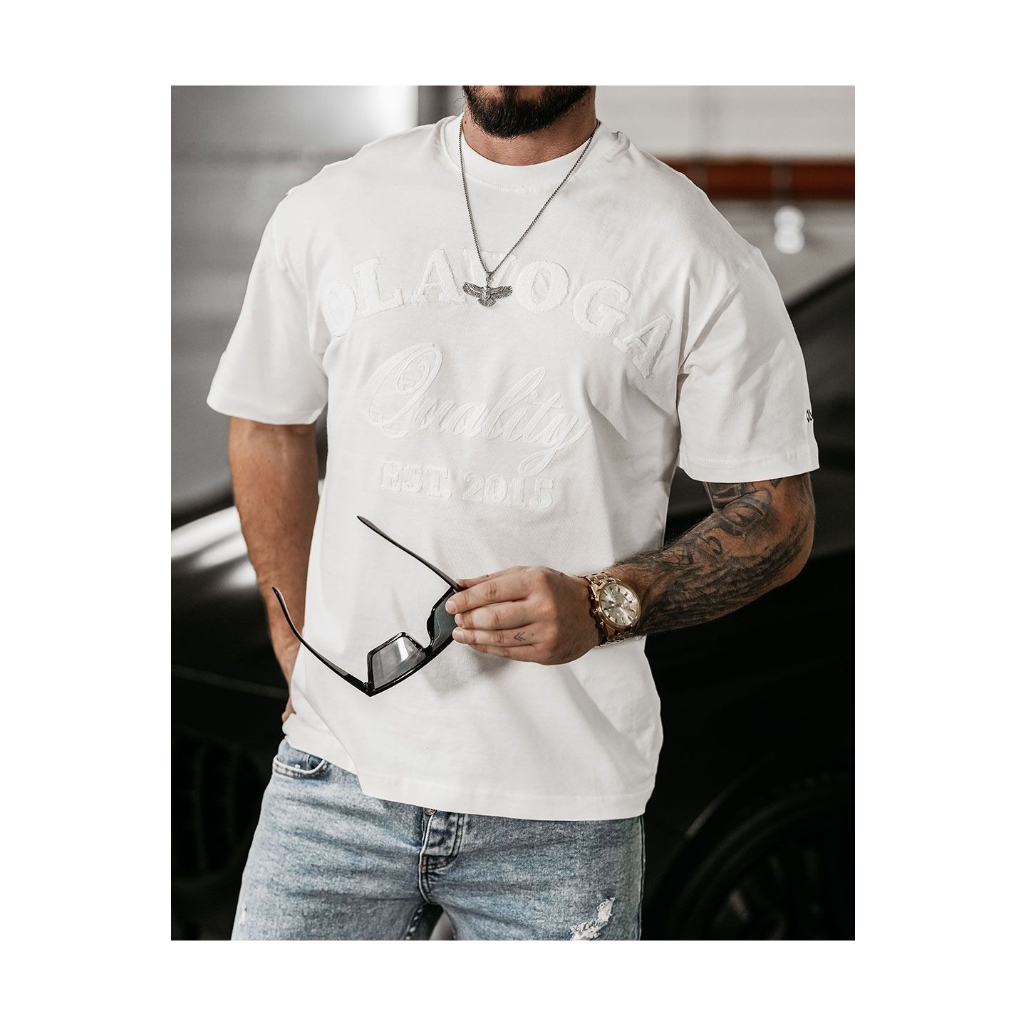 T-shirt męski OLAVOGA BALE 2025 ecru - FashionPlace - 2