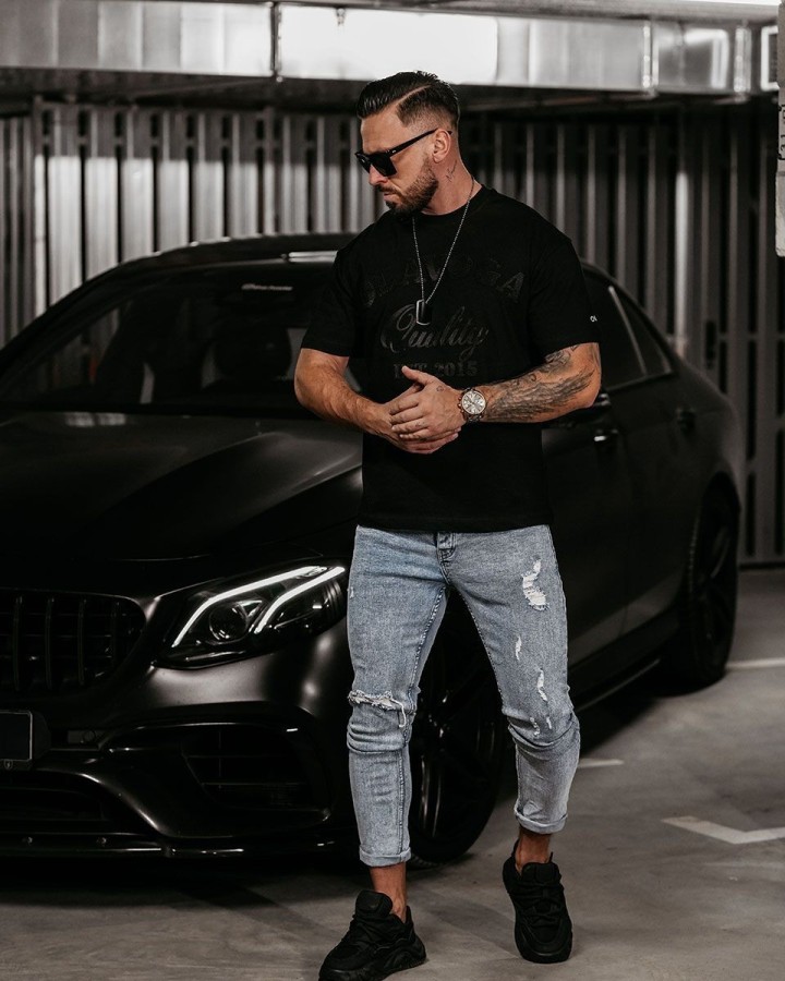 T-shirt męski OLAVOGA BALE 2025 czerń - FashionPlace - 1